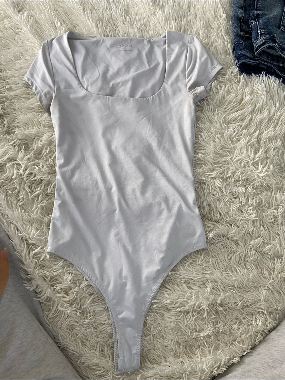 Urban Planet White Scoop Neck Short Sleeve Bodysuit